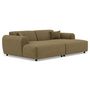Voir la diapositive 2 : LISA DESIGN Aumance - canapé droit 4 places avec double méridienne assise profonde en velours texturé
