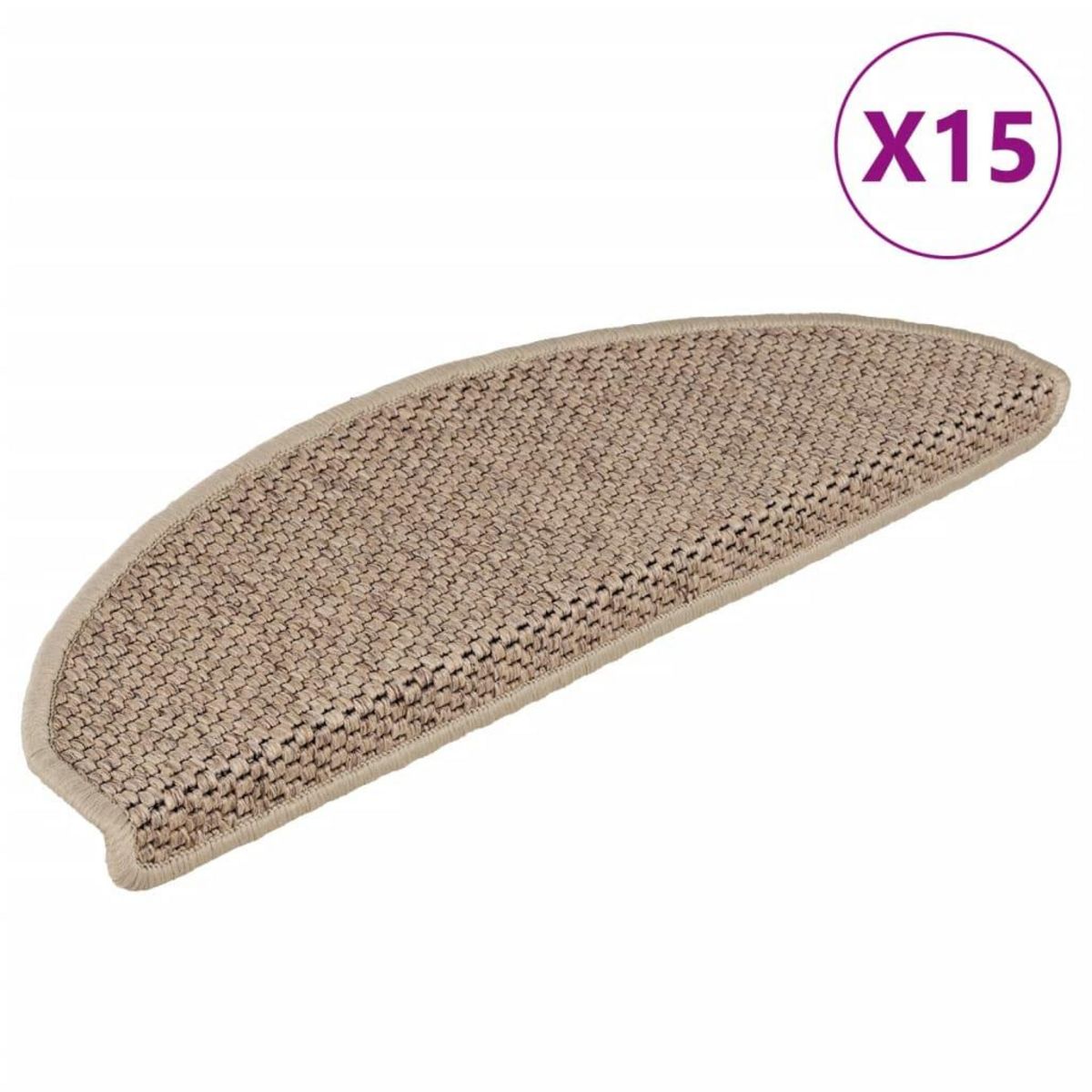 VIDAXL Tapis d'escalier autocollants 15 pcs 65x21x4 cm Sable