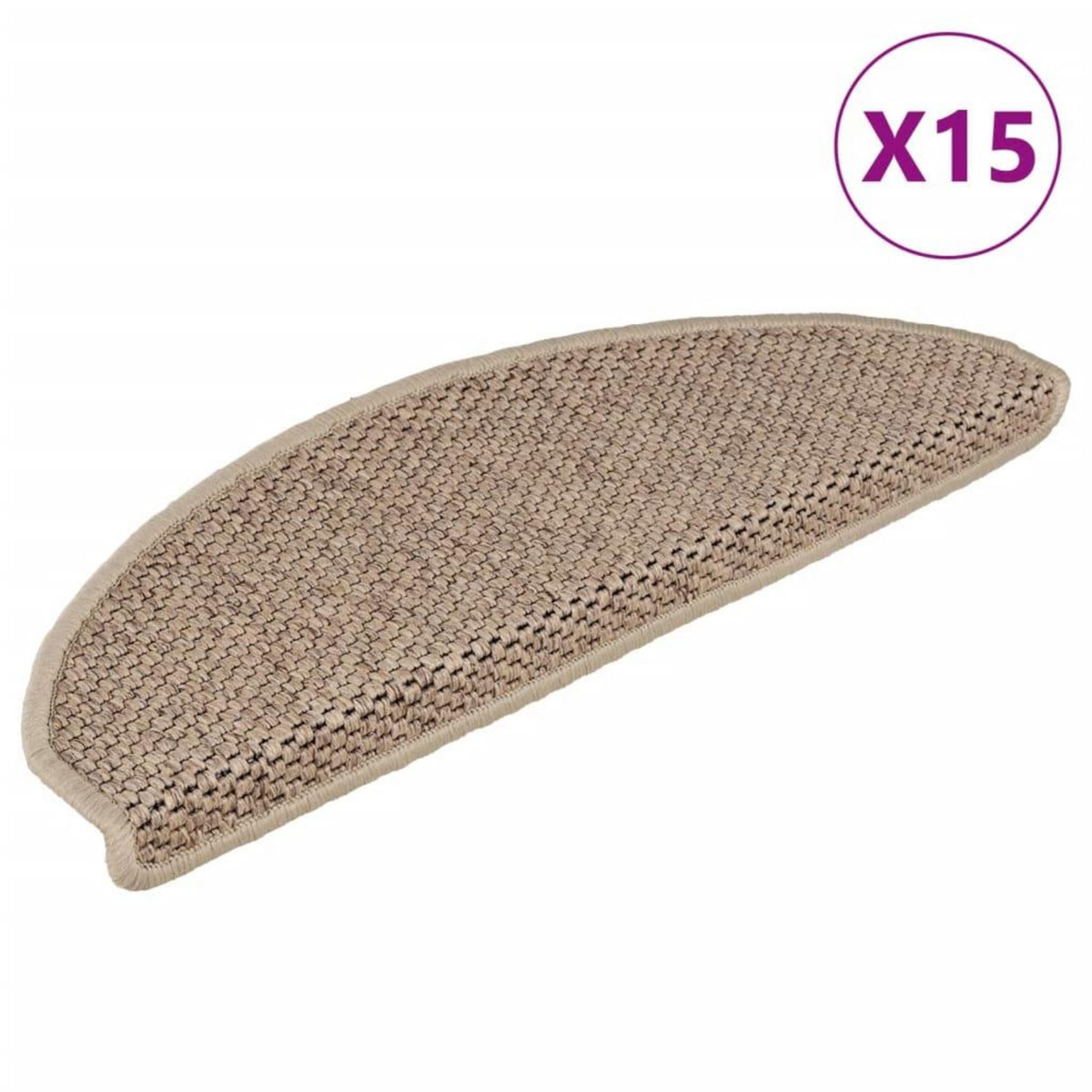 VIDAXL Tapis d'escalier autocollants 15 pcs 65x21x4 cm Sable