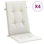Voir la diapositive 2 : VIDAXL Coussins de chaise a dossier haut lot de 4 creme melange tissu