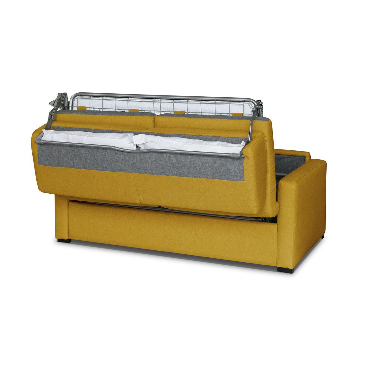 Canapé convertible système couchage express matelas 160x200 17cm 3 places en tissu DYLAN 