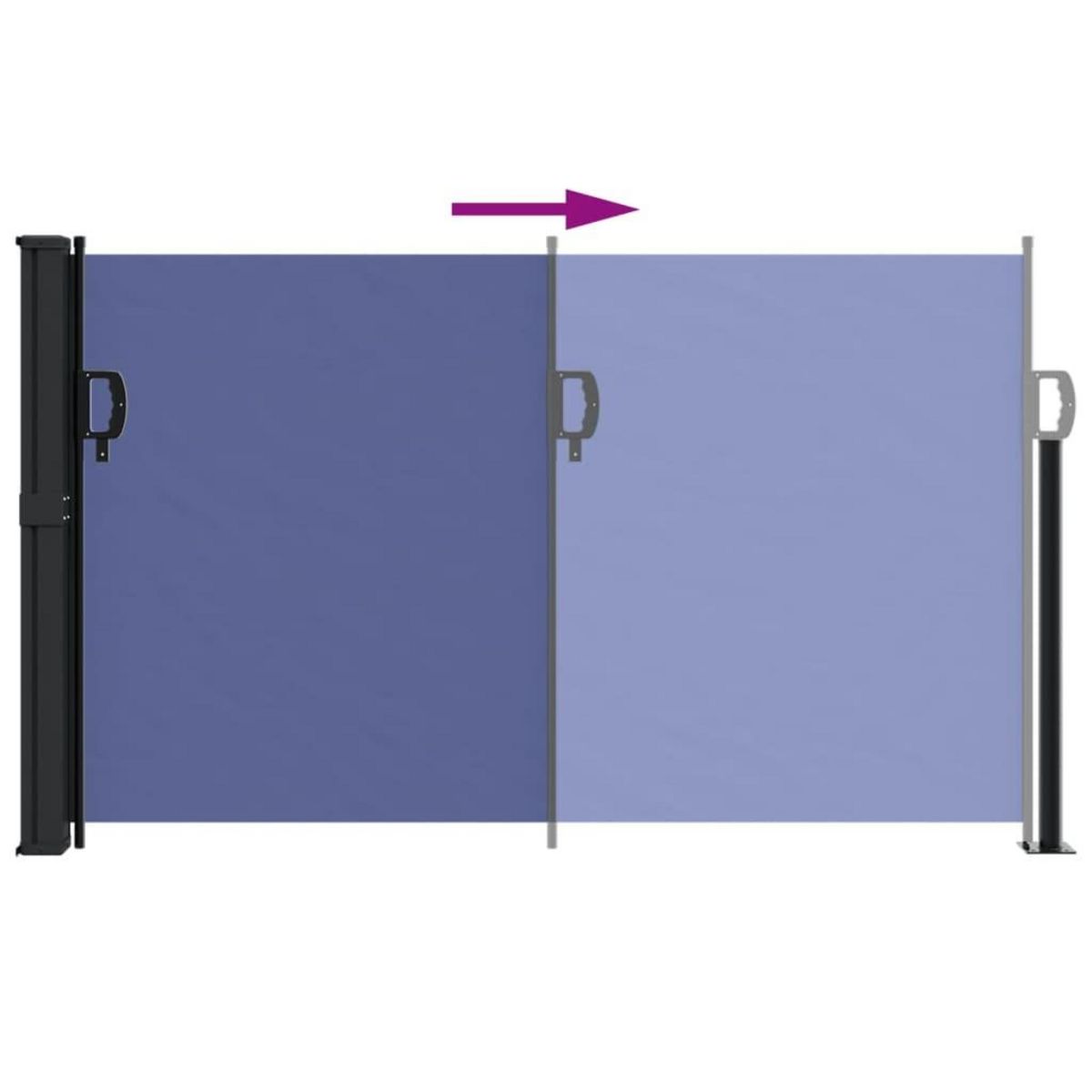 VIDAXL Auvent lateral retractable bleu 120x600 cm