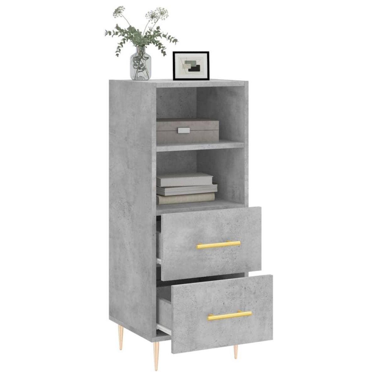 VIDAXL Buffet Gris beton 34,5x34x90 cm Bois d'ingenierie