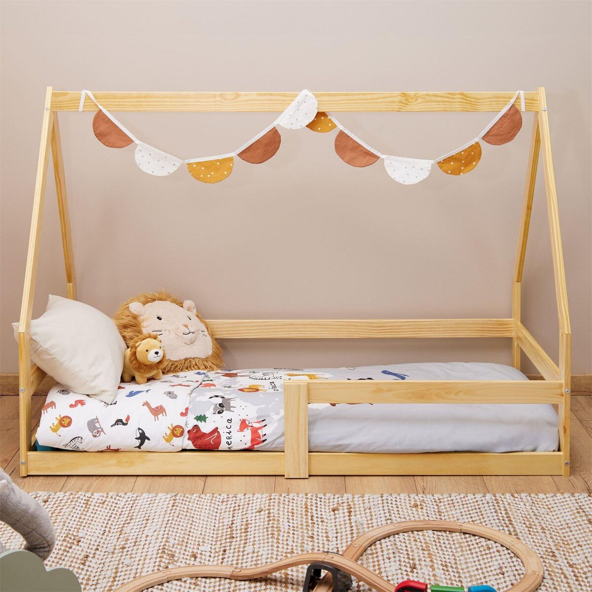 IDIMEX Lit cabane LUSIA 80 x 160 cm, en pin massif