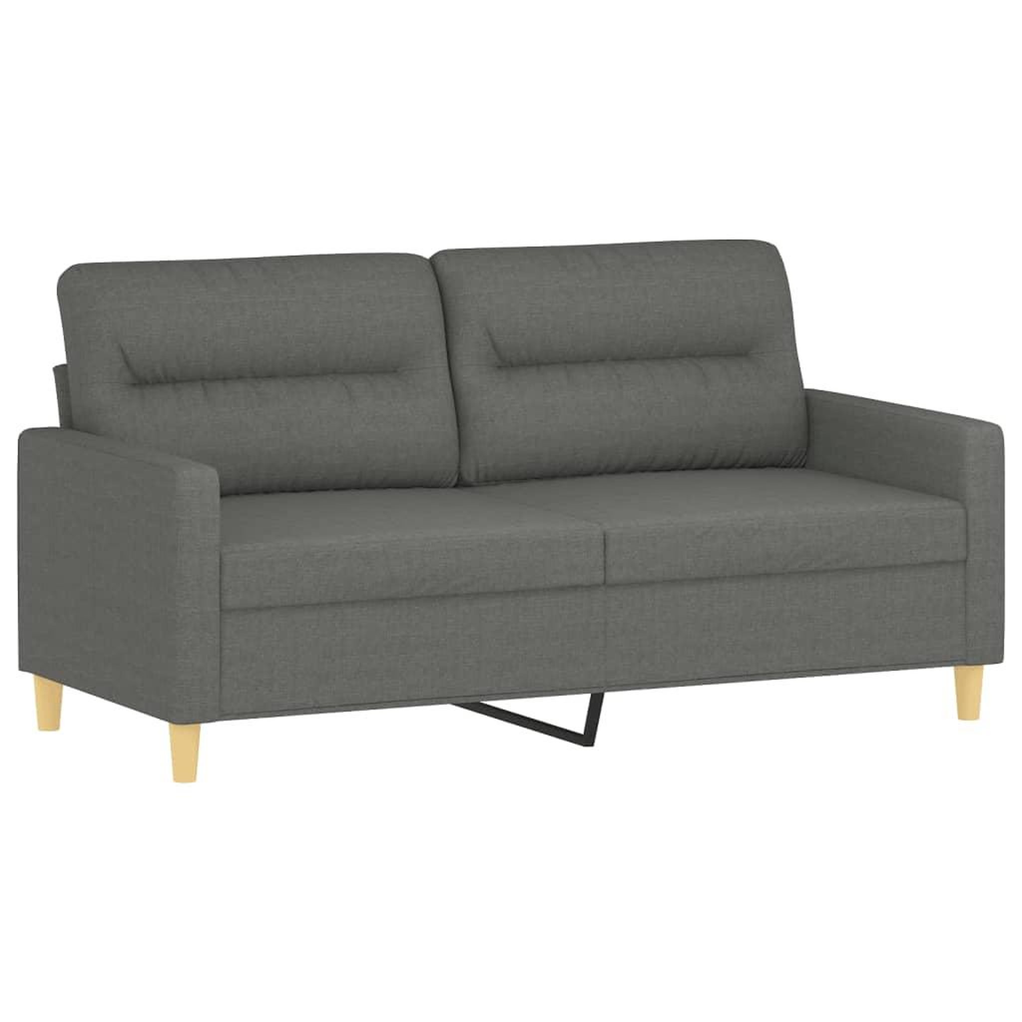 Voir la diapositive 4 : VIDAXL Ensemble de canapes 2 pcs avec coussins Gris fonce Tissu