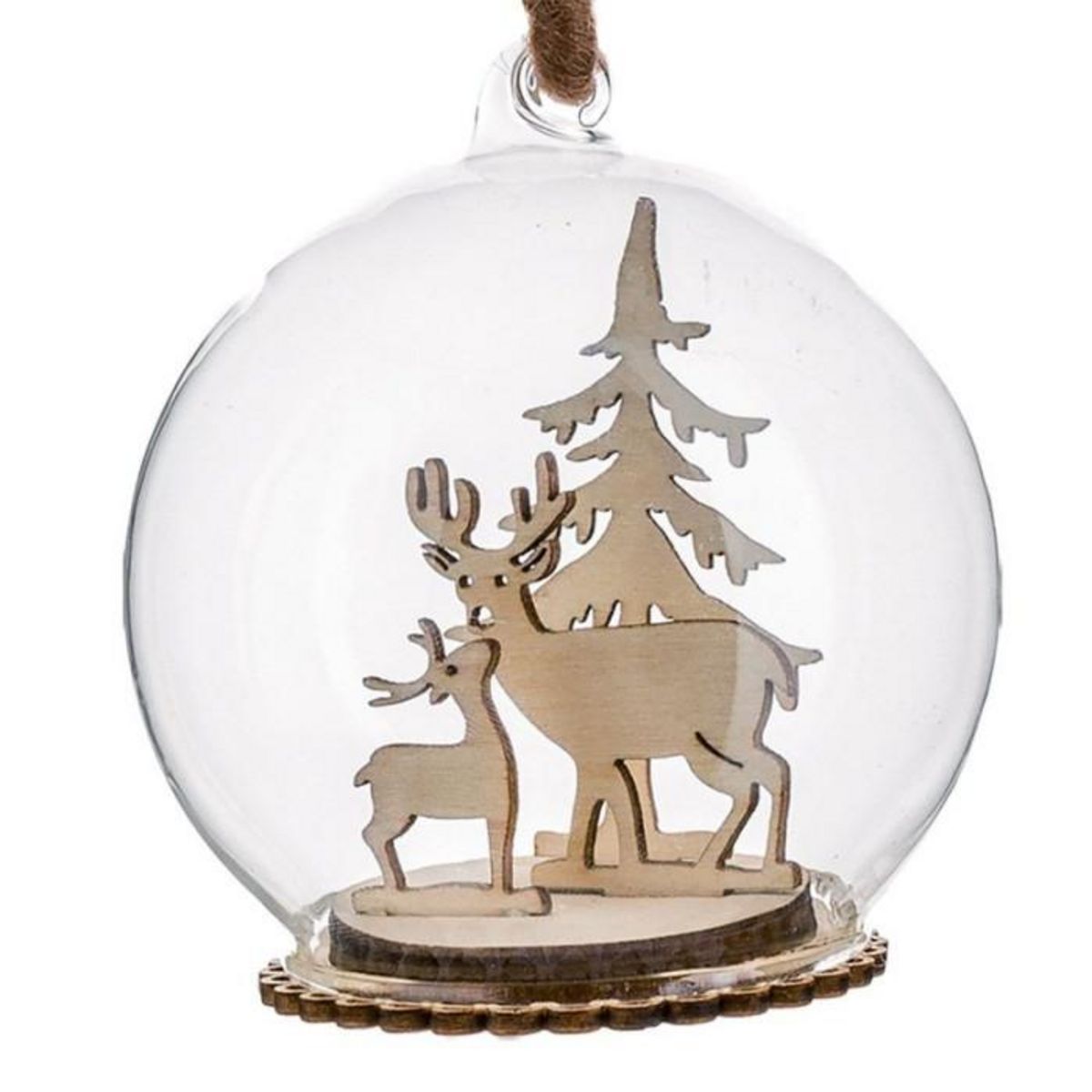 FEERIC LIGHT & CHRISTMAS Boule de Noël en Verre  Glacé  45cm Transparent