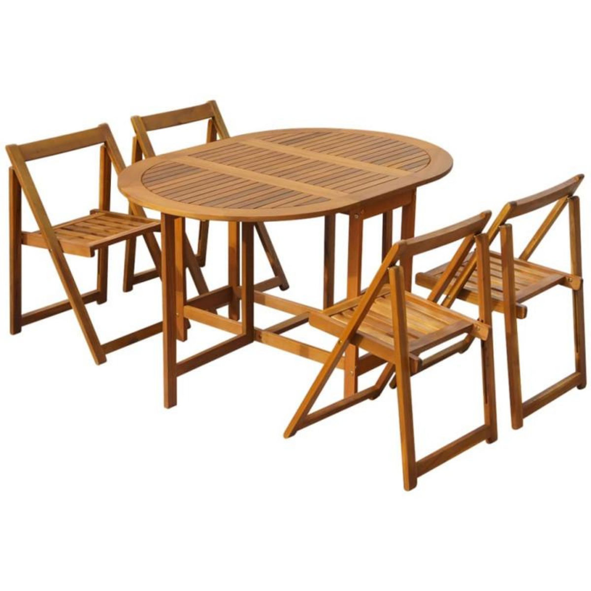 VIDAXL Ensemble à manger d extérieur pliable 5pcs Bois d acacia solide