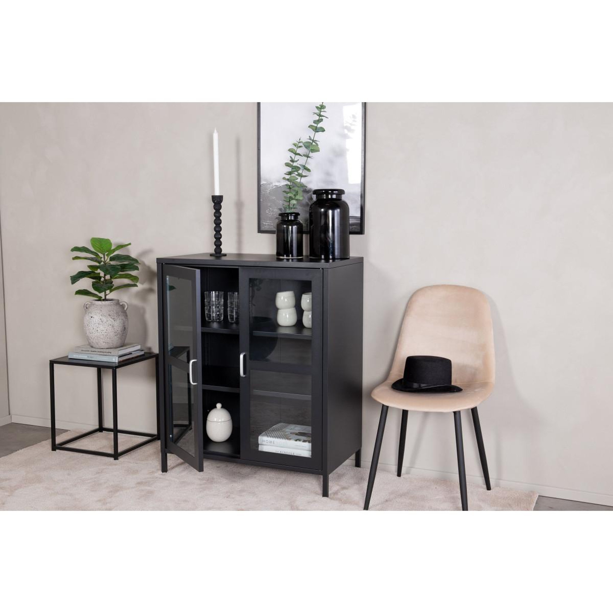 Voir la diapositive 6 : Paris Prix Vitrine 2 portes  acero  97cm noir