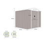 Voir la diapositive 5 : MARKET24 Abri de jardin en métal 4,07 m² - 213 x 191 x 195 cm - MARS - Kit d'ancrage inclus, 2 portes coulissantes - Taupe