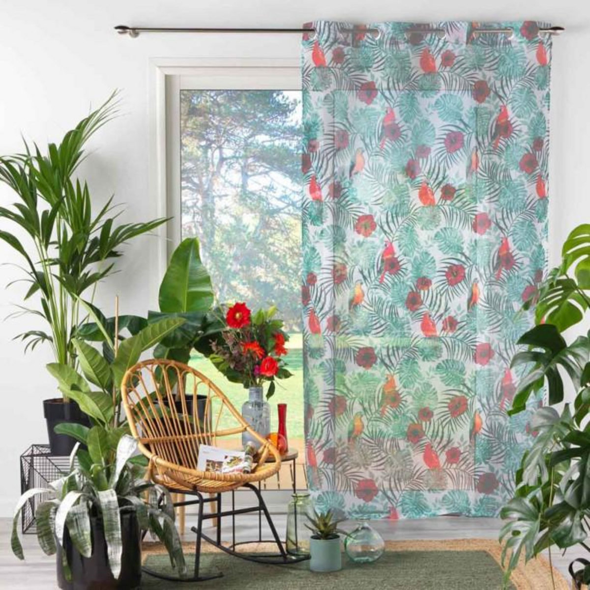 Paris Prix Rideau Voilage à Œillets  Caracas Line  140x240cm Blanc