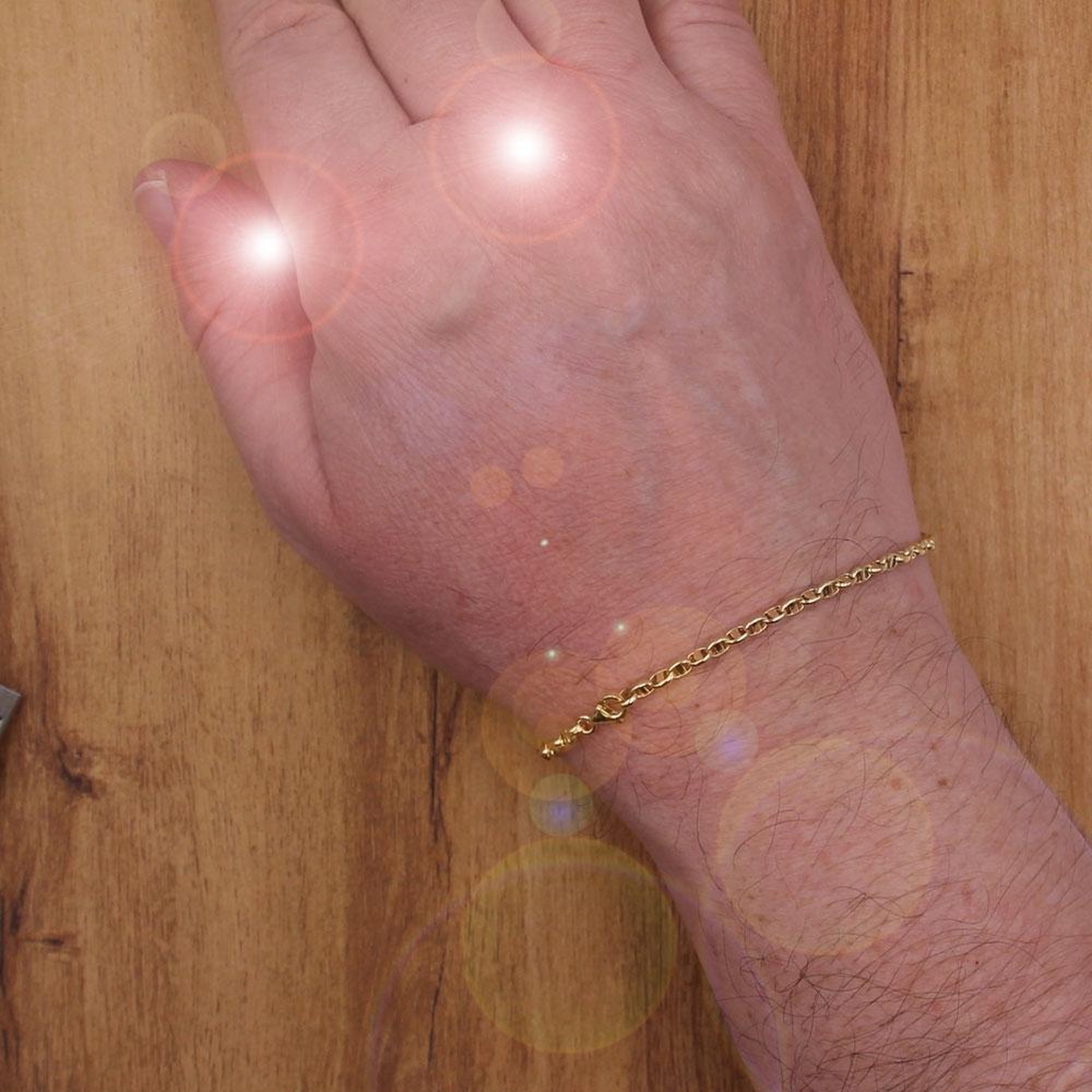 Voir la diapositive 2 : L'ATELIER D'AZUR Bracelet Or Jaune Maille Marine Alternée - Homme
