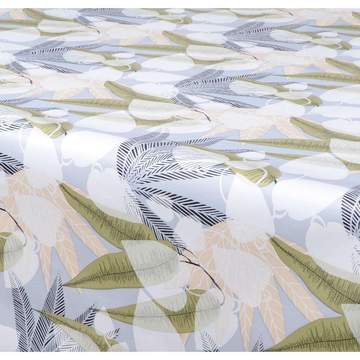 HABITABLE Nappe en toile cirée rectangulaire Sais - 140 x 200 cm - Gris