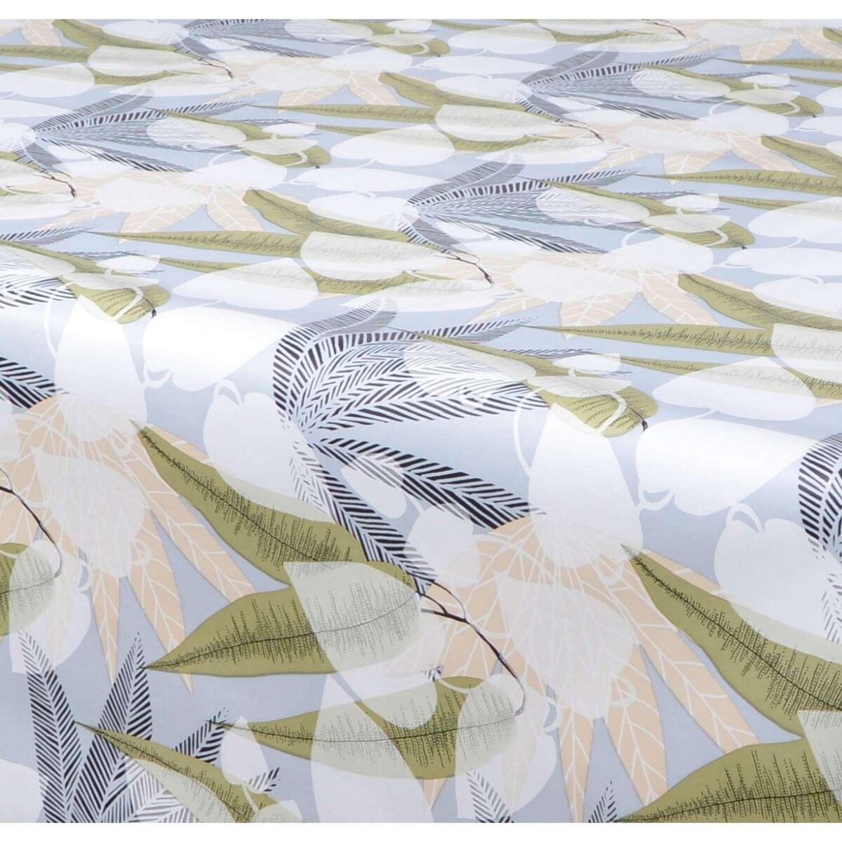 HABITABLE Nappe en toile cirée rectangulaire Sais - 140 x 200 cm - Gris