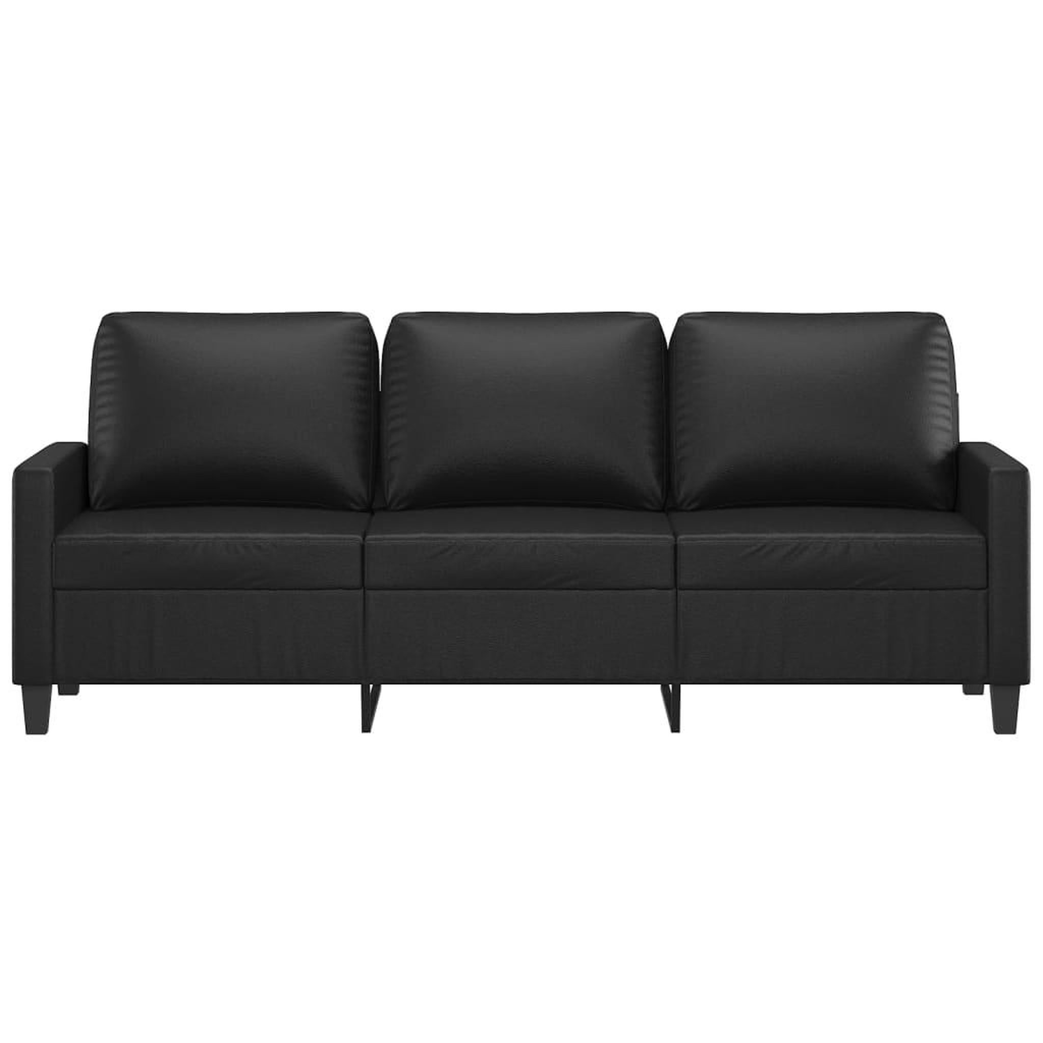 Voir la diapositive 3 : VIDAXL Canape a 3 places Noir 180 cm Similicuir