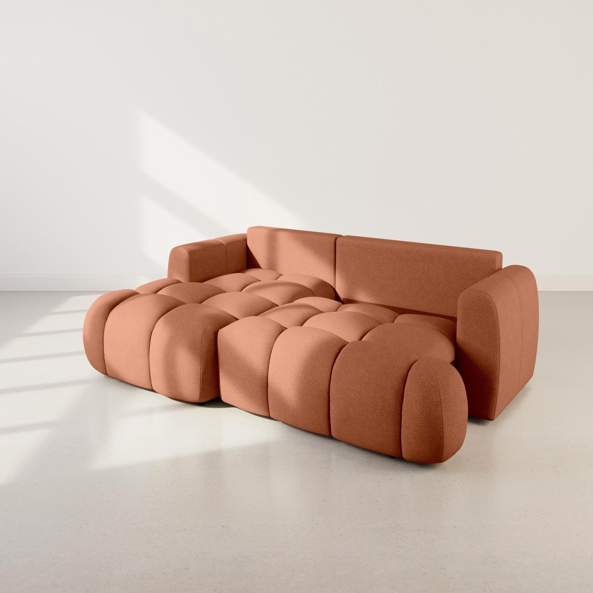 Voir la diapositive 5 : BEST MOBILIER Yulin - canapé d'angle gauche 4 places convertible avec coffre en tissu bouclette