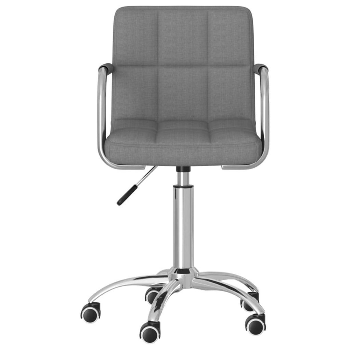 VIDAXL Chaise pivotante de salle a manger Gris clair Tissu