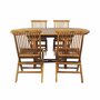 CEMONJARDIN Salon de jardin en teck grade C Lombok : table ronde + 4 chaises