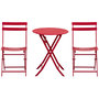 Voir la diapositive 4 : OUTSUNNY Salon de jardin bistro pliable - table ronde Ø 60 cm avec 2 chaises pliantes - métal thermolaqué rouge