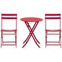Voir la diapositive 4 : OUTSUNNY Salon de jardin bistro pliable - table ronde Ø 60 cm avec 2 chaises pliantes - métal thermolaqué rouge