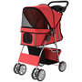 Voir la diapositive 5 : PAWHUT Poussette buggy pliable pour chiens tissu 600D Oxford imperméable 4 roues gris clair