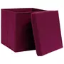 VIDAXL Boîtes de rangement 4 pcs Rouge fonce 32x32x32 cm Tissu