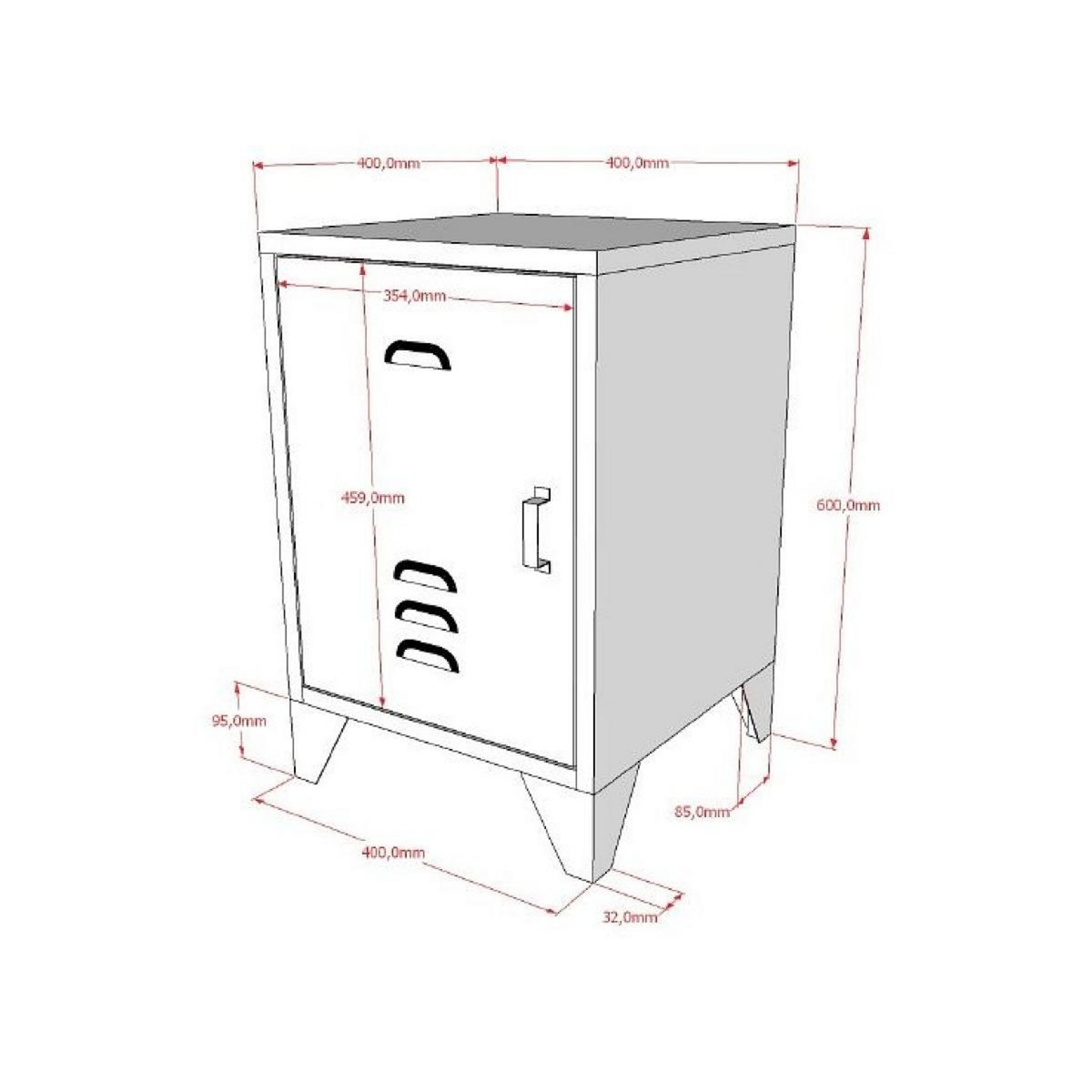 Vipack Lit et chevet Bronxx 90x200 noir