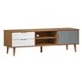 Voir la diapositive 2 : VIDAXL Meuble TV MOLDE Marron 158x40x49 cm Bois de pin massif