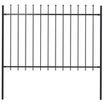 VIDAXL Cloture de jardin avec dessus en lance Acier 1,7 x 1,2 m Noir