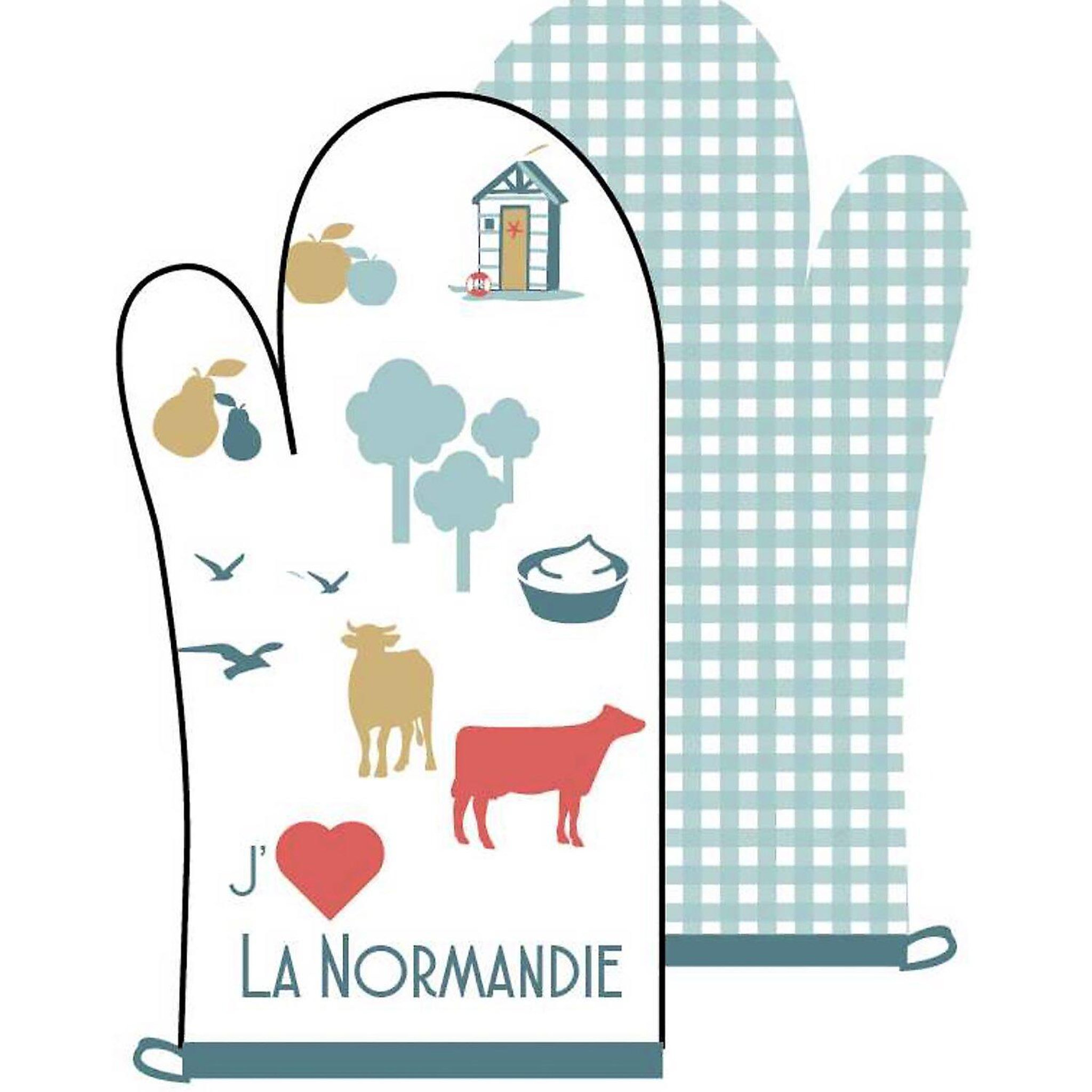 Voir la diapositive 3 : Les Ateliers du Linge Lot gant et manique 100% coton 185gsm cap normand