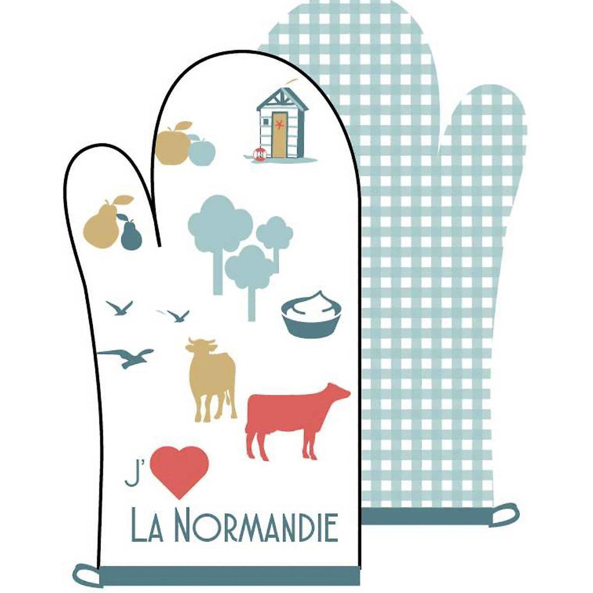 Les Ateliers du Linge Lot gant et manique 100% coton 185gsm cap normand
