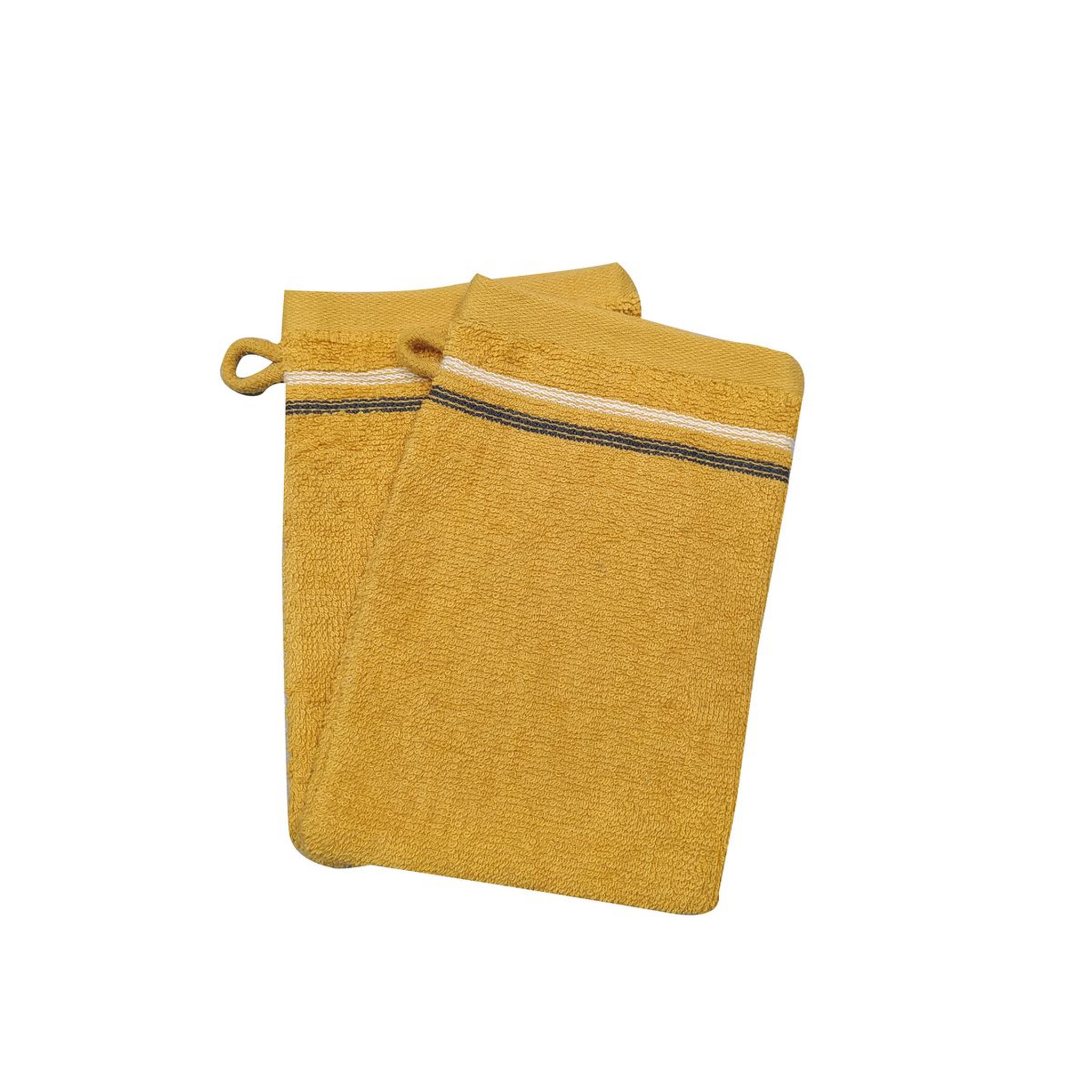 ACTUEL Lot de 2 gants de toilette fantaisie en coton 360gsm