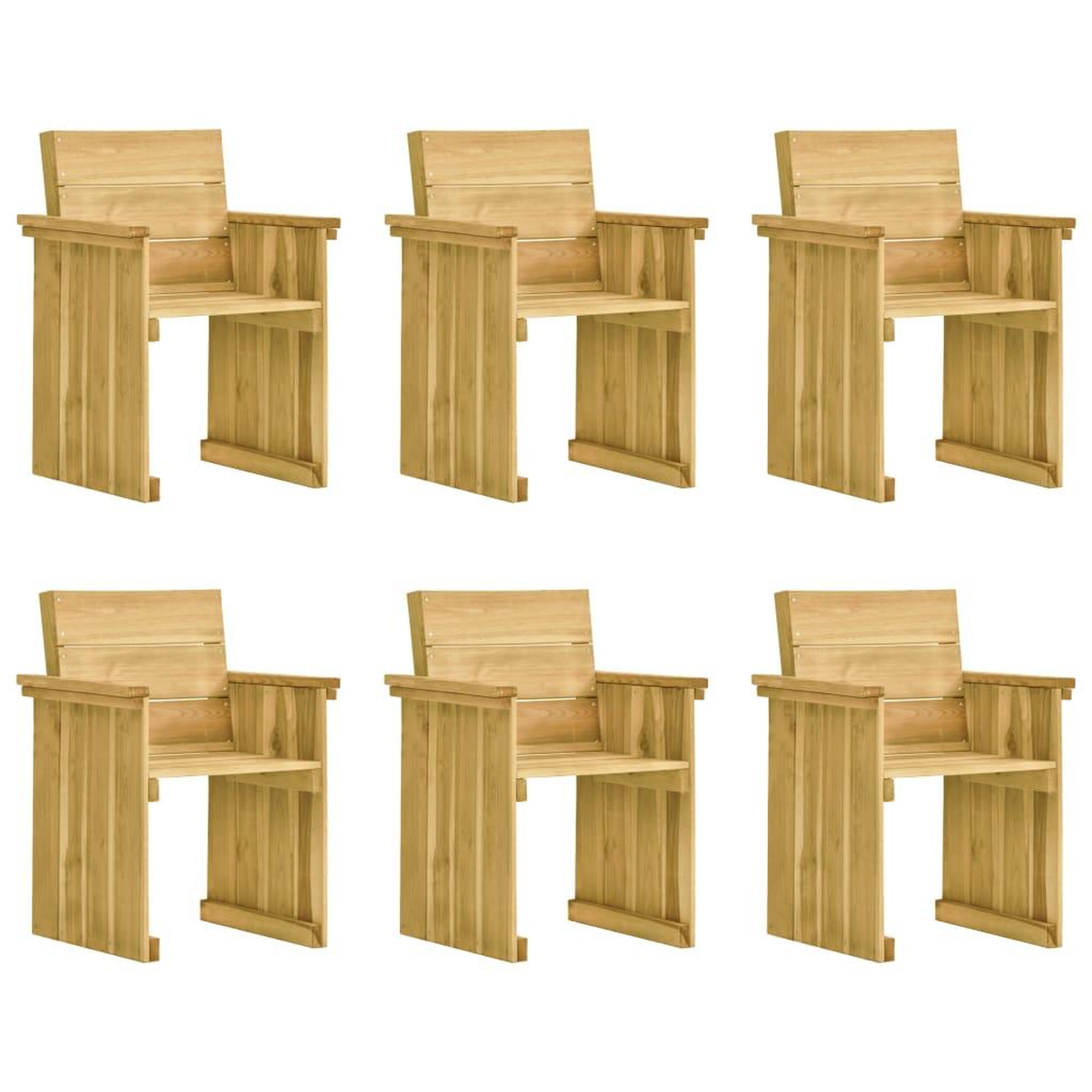 Voir la diapositive 3 : VIDAXL Ensemble a manger de jardin 7 pcs avec coussins pin impregne