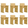 Voir la diapositive 3 : VIDAXL Ensemble a manger de jardin 7 pcs avec coussins pin impregne