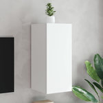 VIDAXL Meuble TV mural avec lumieres LED blanc 30,5x35x70 cm