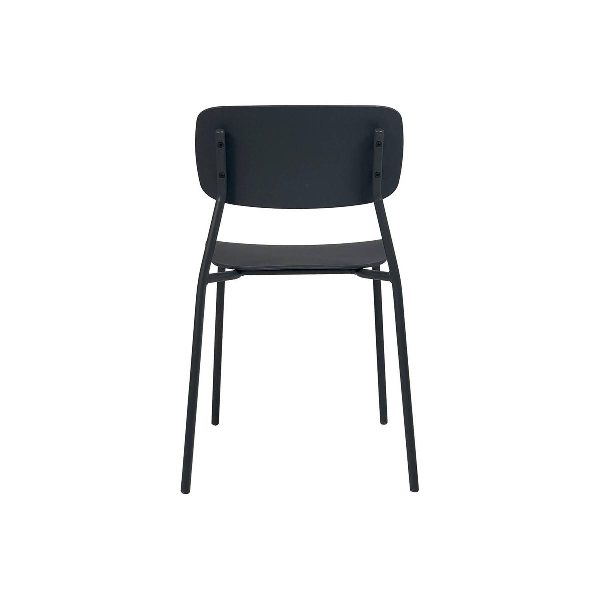 SWEEEK Lot de 4 chaises de jardin empilables acier et plastique anthracite - Liva
