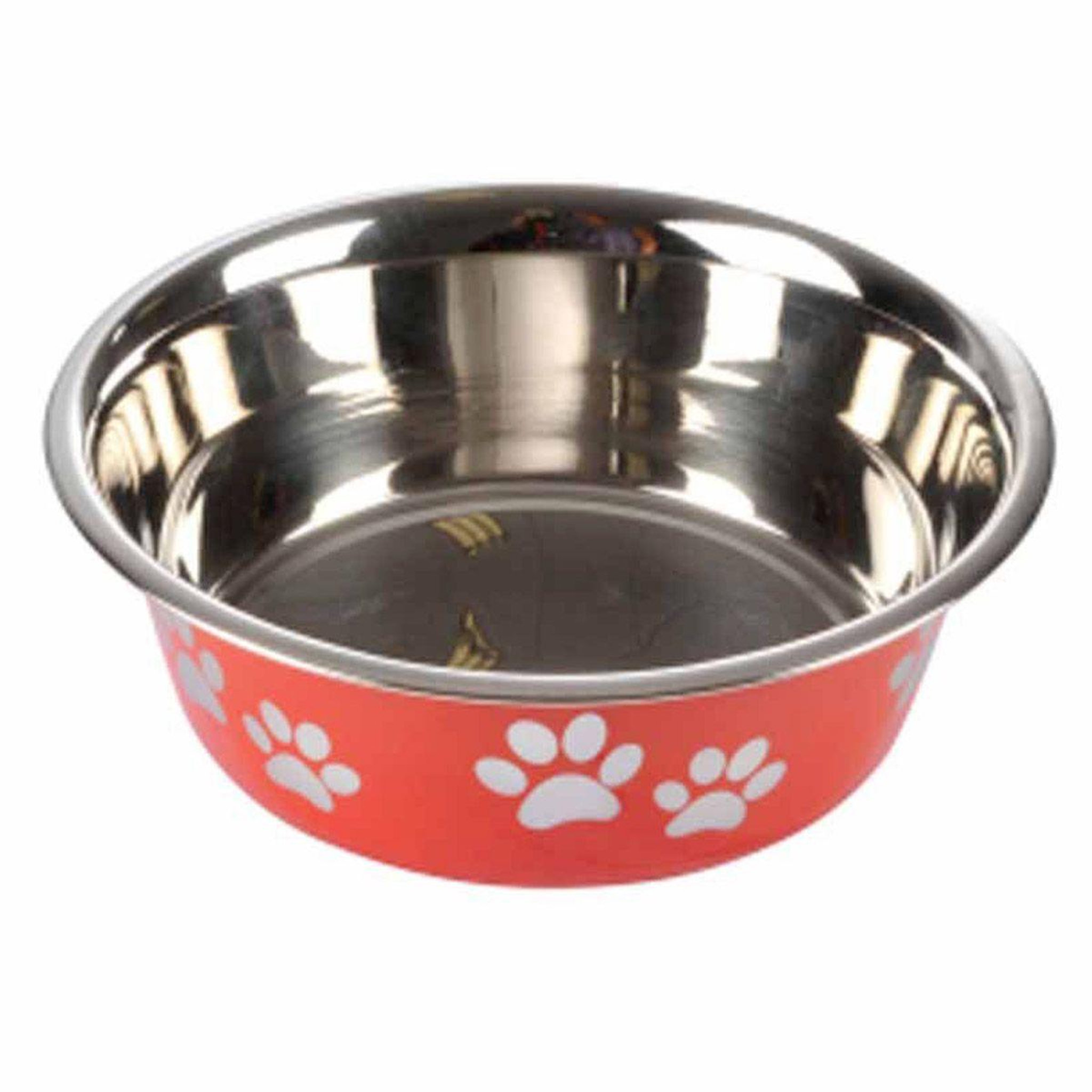 HOMEA Gamelle pour chien & chat  motifs pattes  21cm rouge