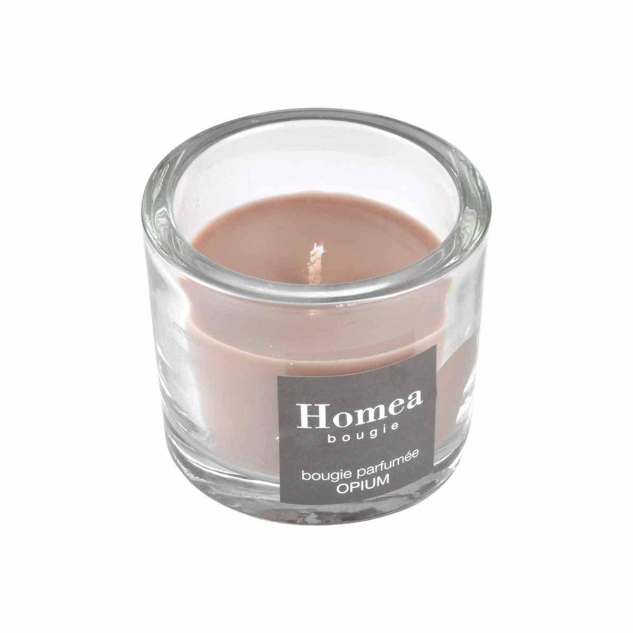 Voir la diapositive 2 : HOMEA Bougie verrine parfumée  essentiel  9cm opium