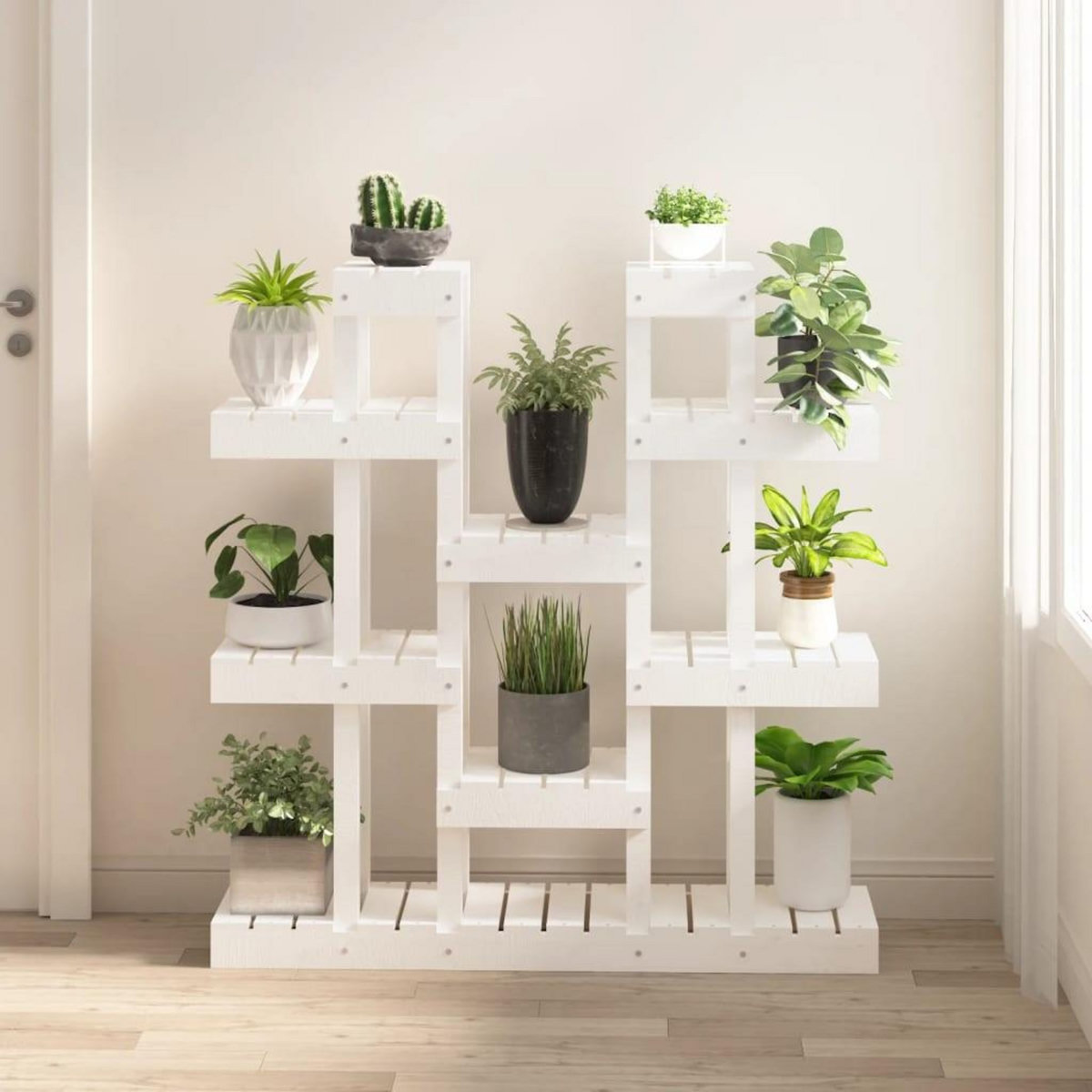 VIDAXL Support a plantes Blanc 104,5x25x109,5 cm Bois massif de pin