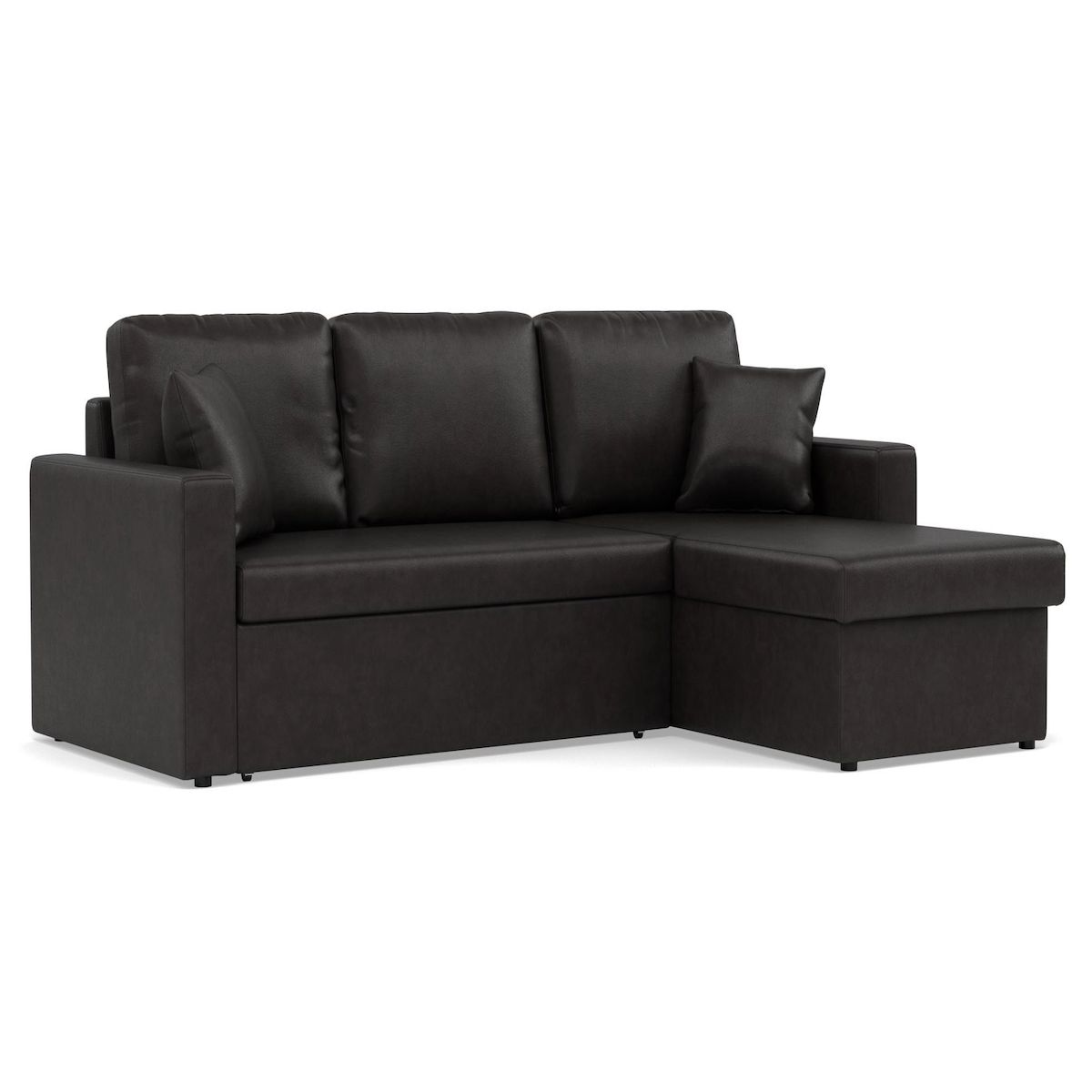 BEST MOBILIER Cyrus - canapé d'angle réversible 4 places - convertible avec coffre - en simili