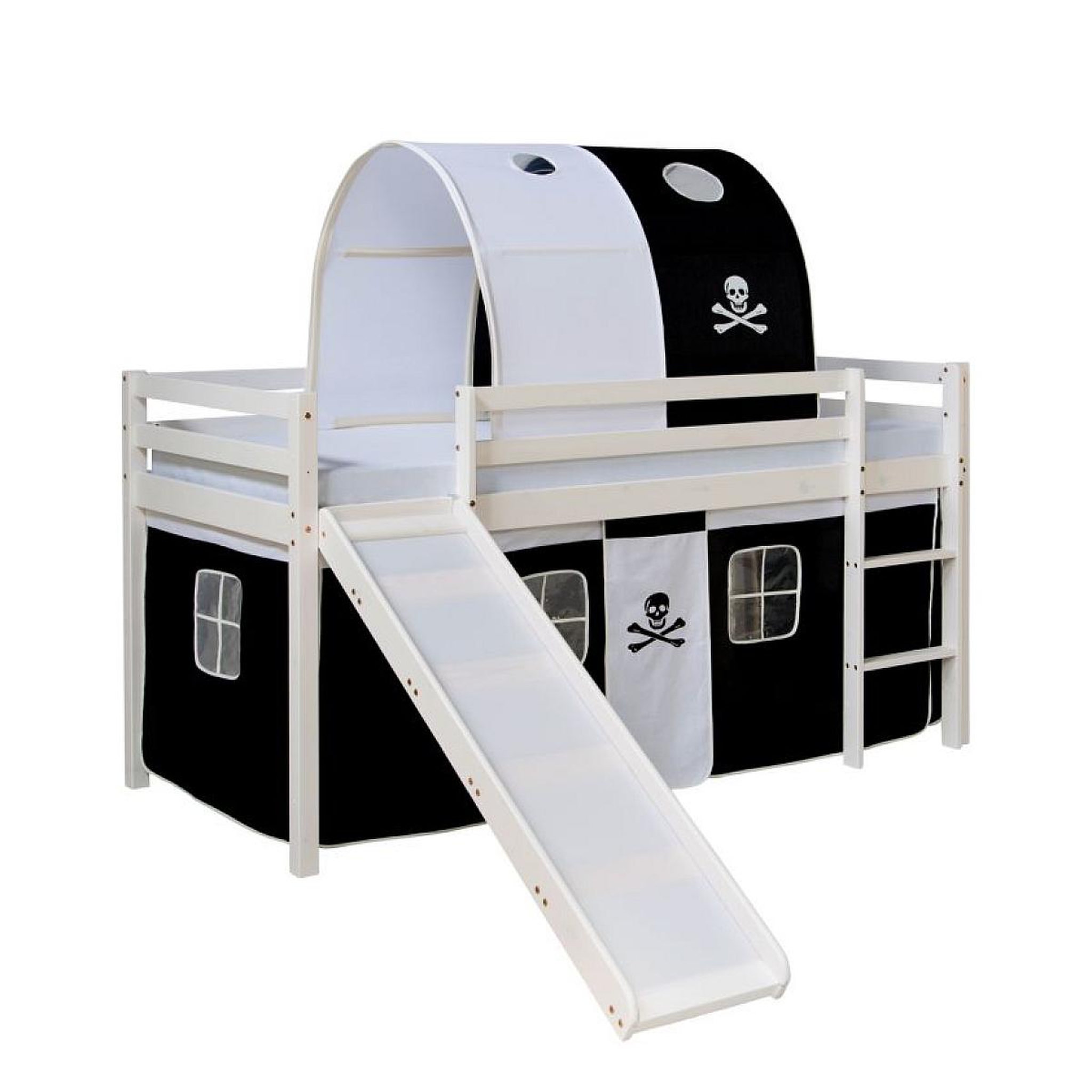 HomeStyle4U Lit noir mi-haut avec matelas 90x200 cm matelas