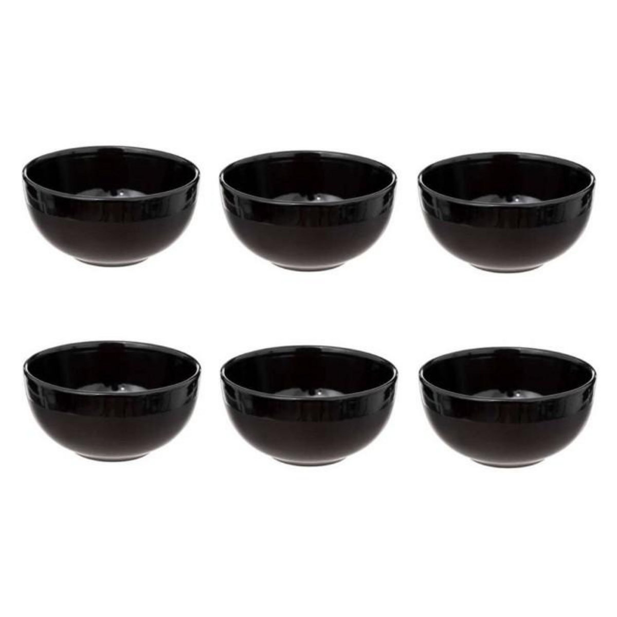 SECRET DE GOURMET Lot de 6 Bols en Céramique  Alpha  42cl Noir