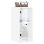 Voir la diapositive 5 : VIDAXL Armoire laterale avec portes en verre blanc 35x37x75,5 cm