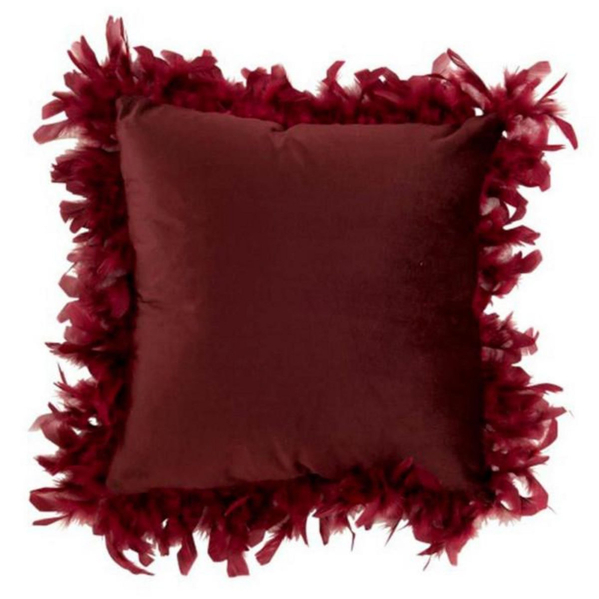 Paris Prix Coussin Déco  Plumes  45cm Bordeaux