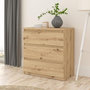 Voir la diapositive 2 : MARKET24 Commode CHELSEA 3 tiroirs - L 77,2 x P 42 x H 79,9 cm - Décor chene artisan