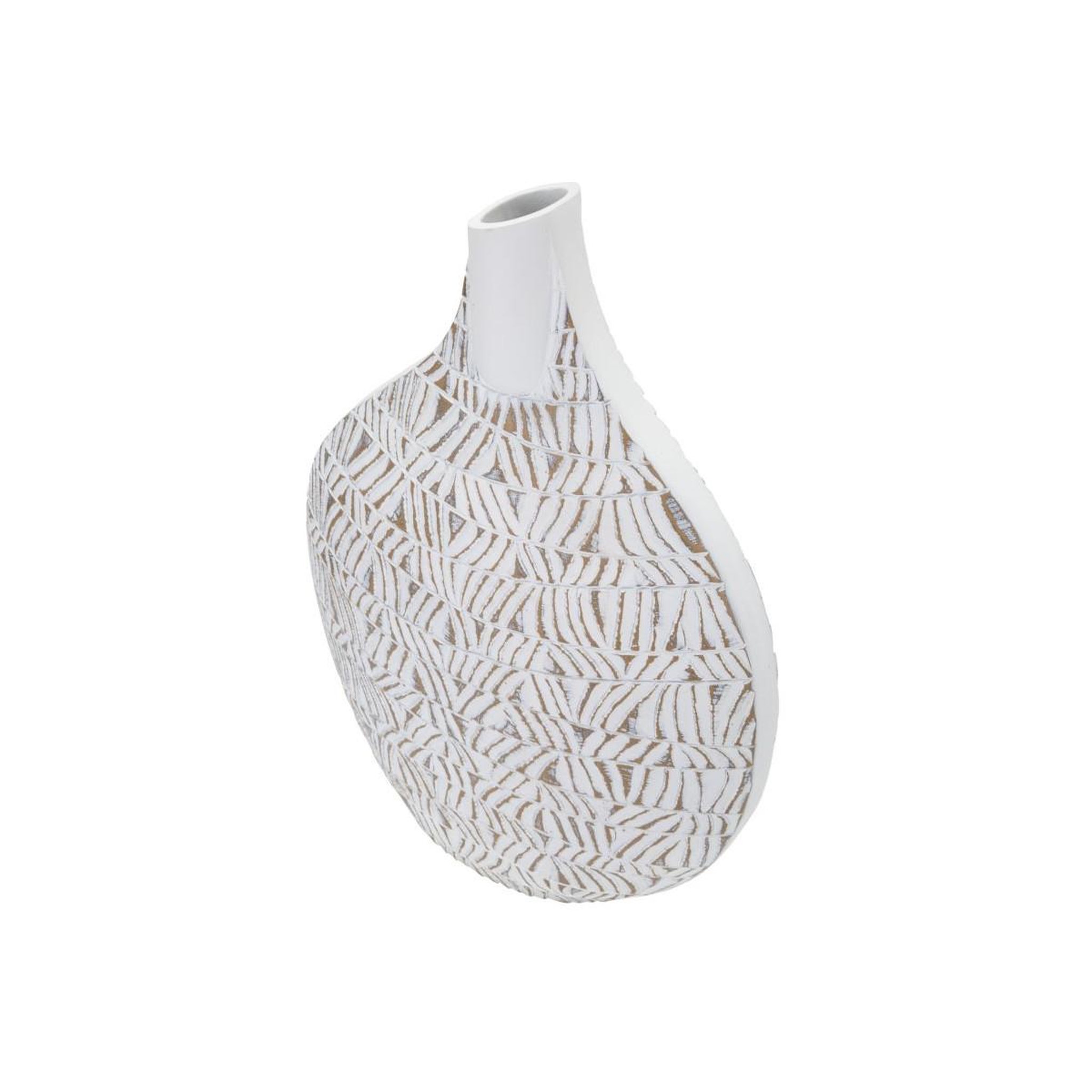 Voir la diapositive 3 : Paris Prix Vase déco abstrait  nairobi  46cm blanc