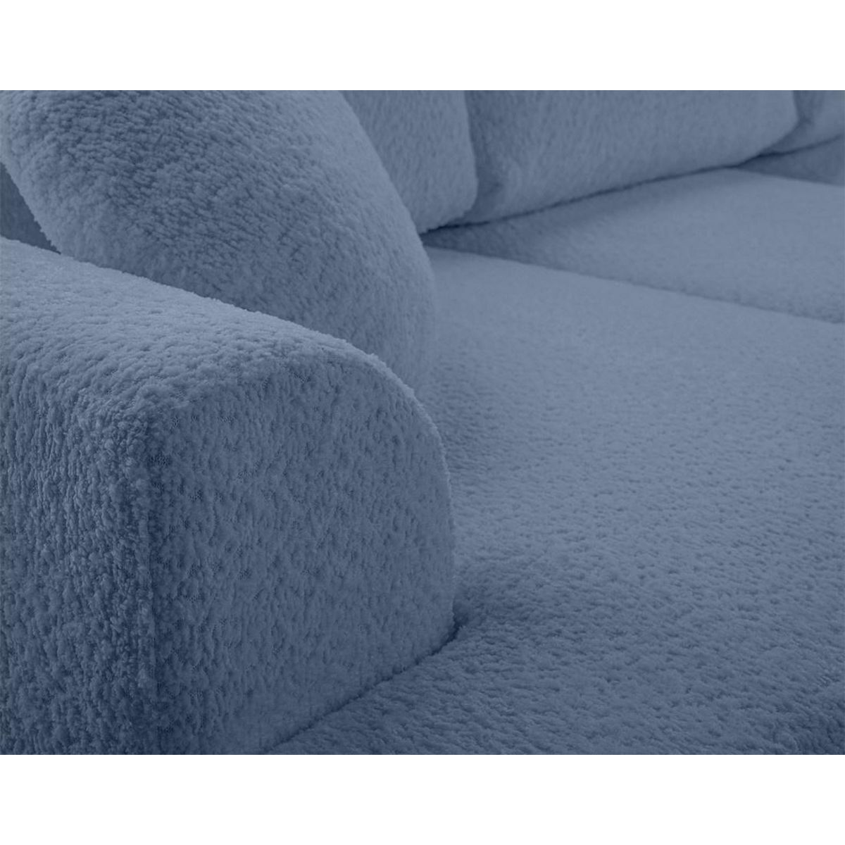 BEST MOBILIER Candela - canapé d'angle droit 4 places - convertible avec coffre - en tissu bouclette