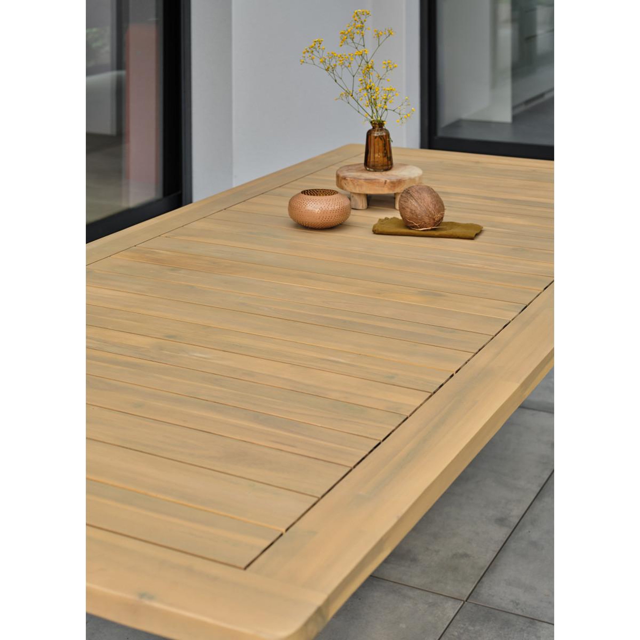 Voir la diapositive 4 : Paris Prix Table de jardin en bois  liso  220cm marron