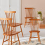 Voir la diapositive 3 : SWEEEK Lot de 4 chaises naturelles à barreaux en bois d'hévéa. ROMIE. L 50.8 x P 44.2 x H 90cm