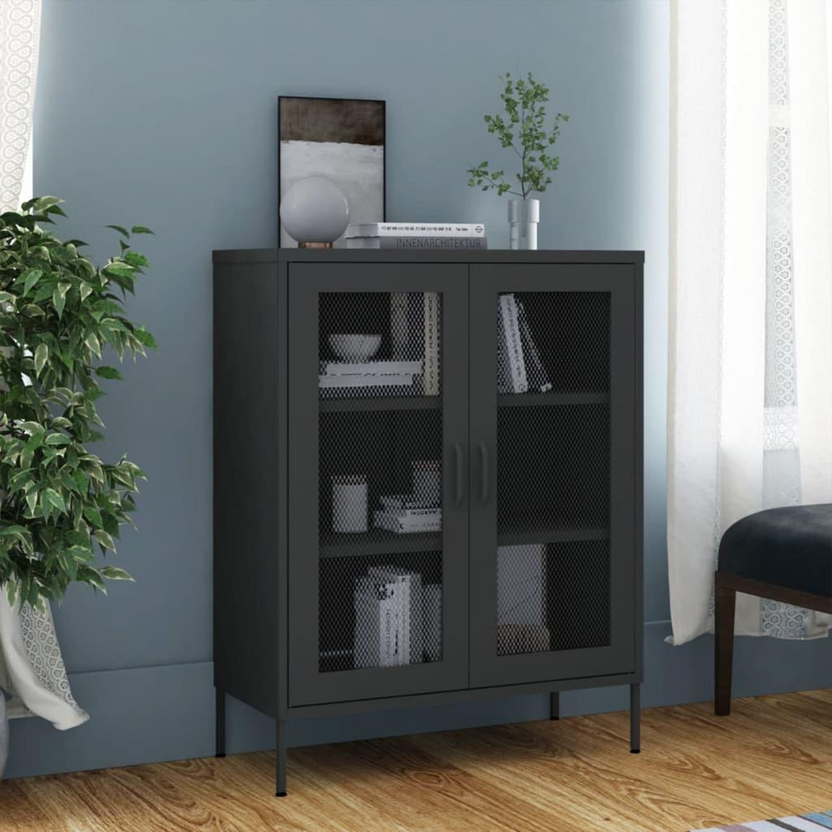 VIDAXL Armoire de rangement Anthracite 80x35x101,5 cm Acier