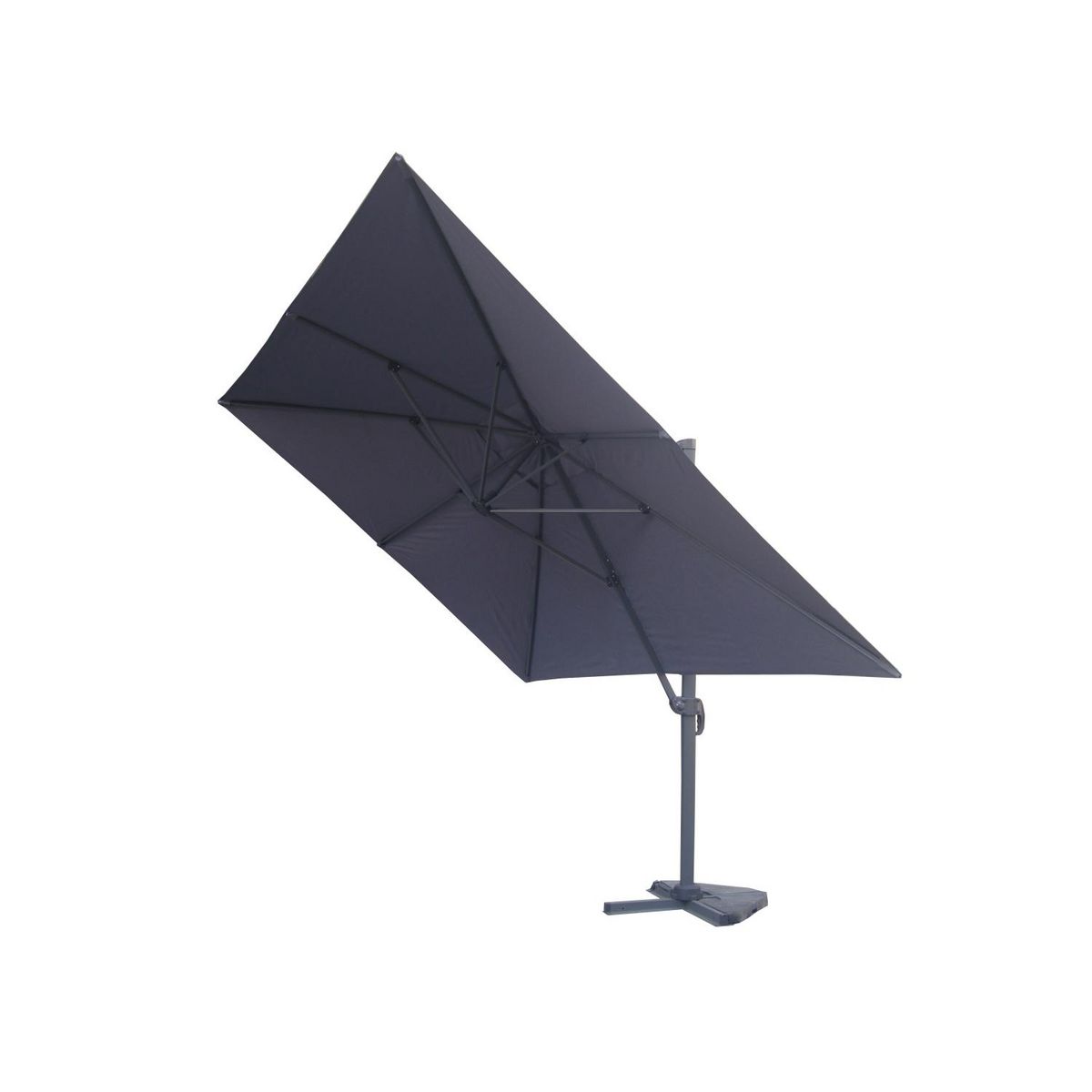 CONCEPT USINE Bundle parasol 3x4m déporté rotatif gris + housse CESARE